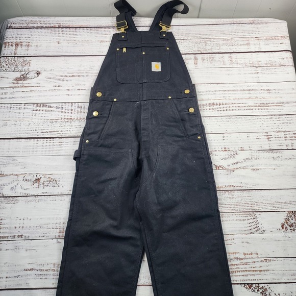 Carhartt Other - Carhartt 102776 R01-M Double Knee Duck Bib Overalls Men's 30x30 Black